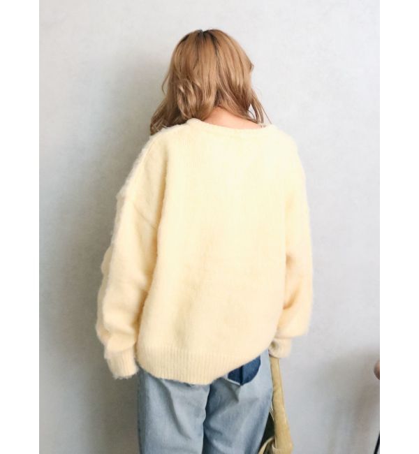 Ungrid「ヘンリーネック起毛ルーズニット」|ニット・セーター|