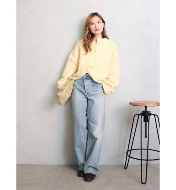 Ungrid「ヘンリーネック起毛ルーズニット」|ニット・セーター|