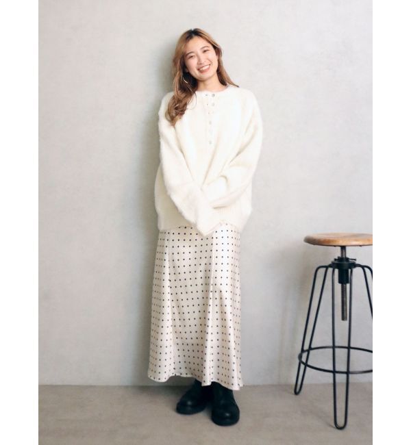 Ungrid「ヘンリーネック起毛ルーズニット」|ニット・セーター|