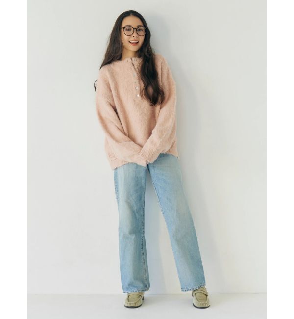 Ungrid「ヘンリーネック起毛ルーズニット」|ニット・セーター|