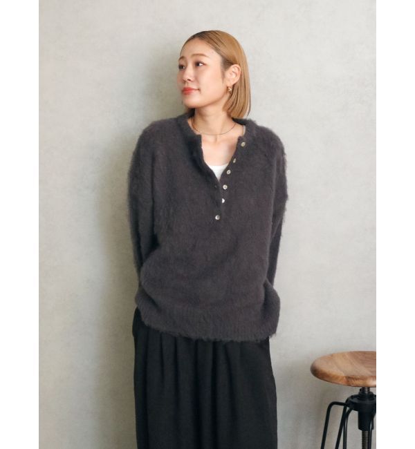 Ungrid「ヘンリーネック起毛ルーズニット」|ニット・セーター|