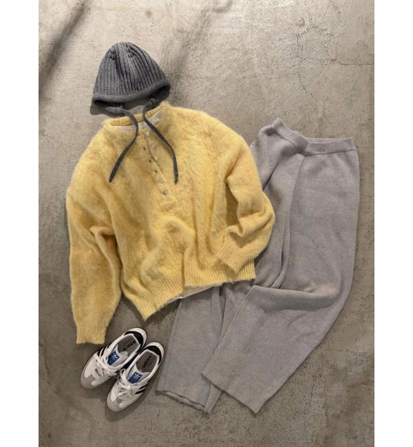 Ungrid「ヘンリーネック起毛ルーズニット」|ニット・セーター|