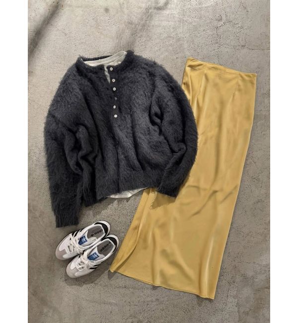 Ungrid「ヘンリーネック起毛ルーズニット」|ニット・セーター|