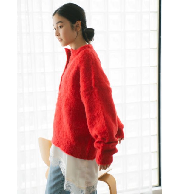 Ungrid「ヘンリーネック起毛ルーズニット」|ニット・セーター|