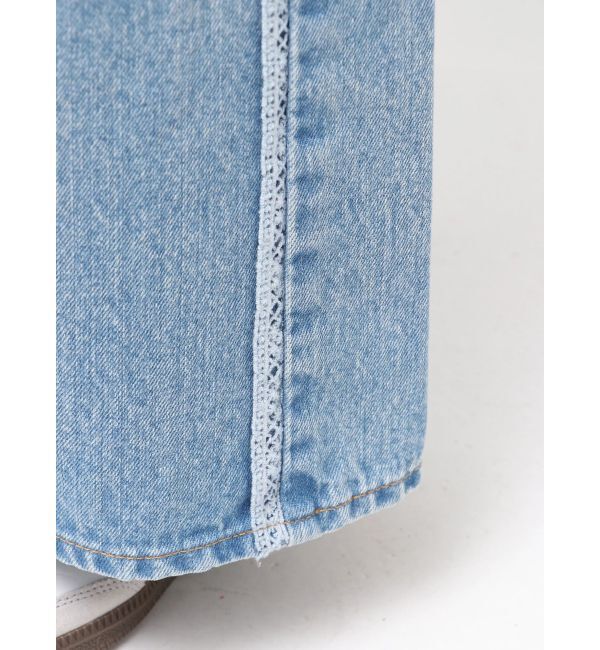 Ungrid「レースドッキングルーズデニム」|デニム|