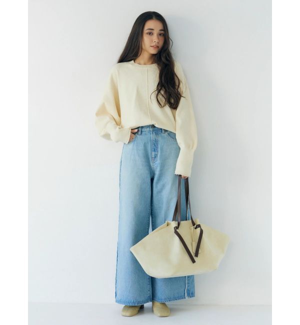 Ungrid「レースドッキングルーズデニム」|デニム|