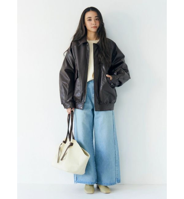 Ungrid「レースドッキングルーズデニム」|デニム|