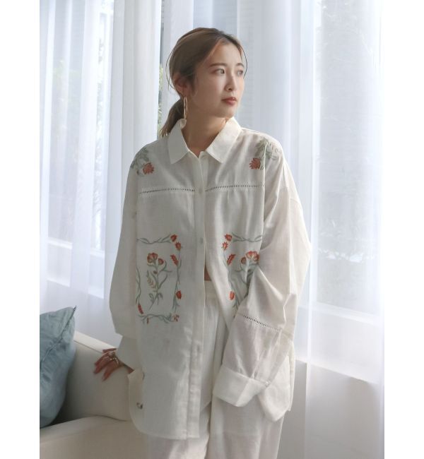 Ungrid「エンブロイダリーエスニックシャツ」|シャツ・ブラウス|