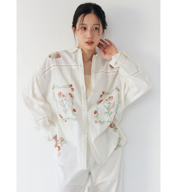 Ungrid「エンブロイダリーエスニックシャツ」|シャツ・ブラウス|