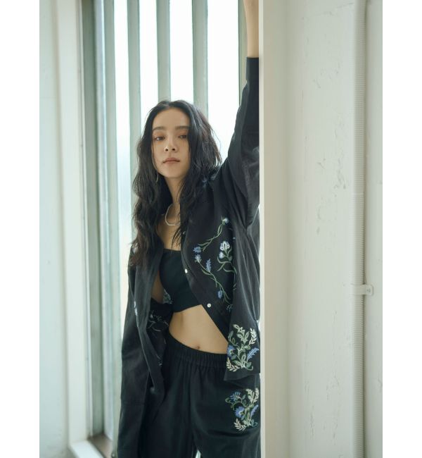 Ungrid「エンブロイダリーエスニックシャツ」|シャツ・ブラウス|ブラック