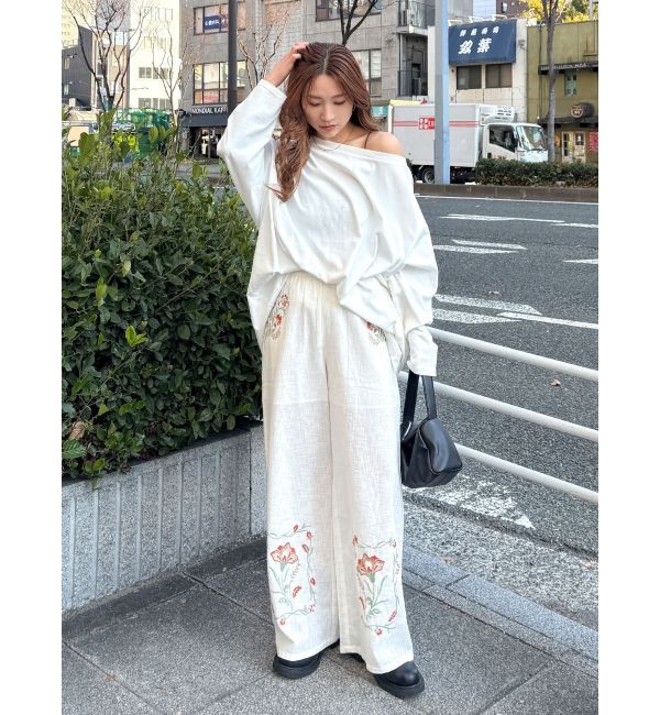 Ungrid「エンブロイダリーエスニックラフパンツ」|その他|