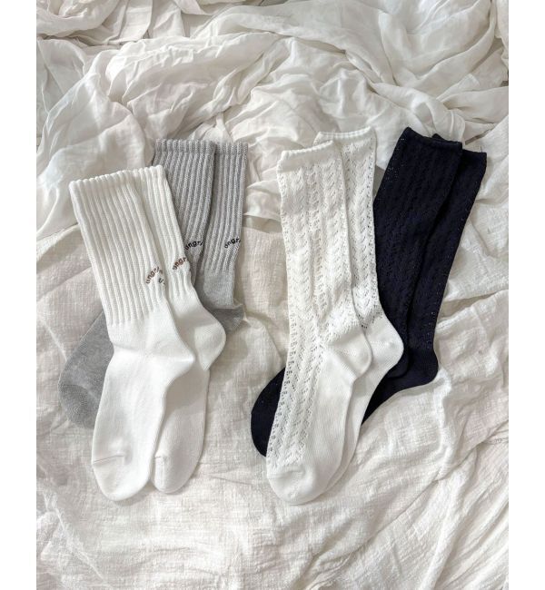 Ungrid「【Ungrid&times;靴下屋】刺繍アメリブ2pacソックス」|ソックス|