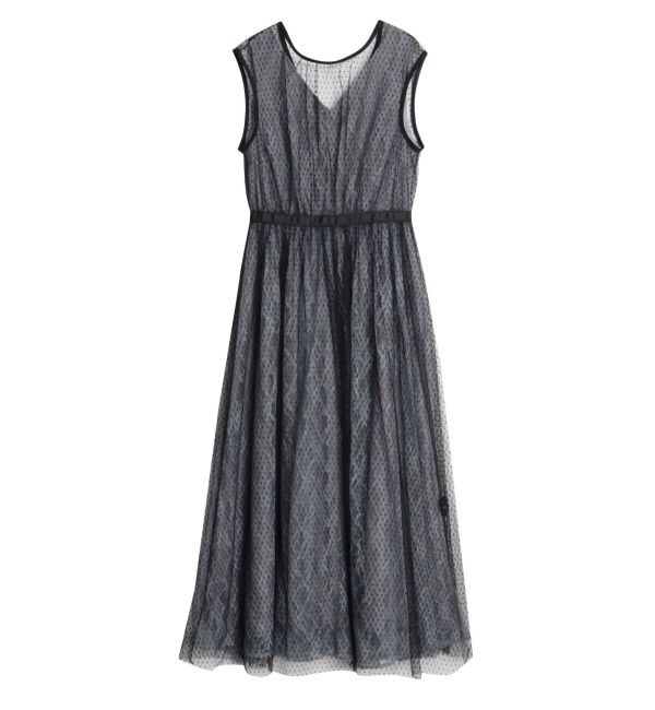 LAGUNAMOON「LADYチュールレイヤードレースワンピース」|ワンピース|ブルー