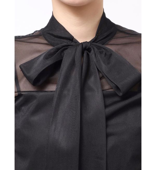 LAGUNAMOON「2WAYメッシュボウタイブラウス」|シャツ・ブラウス|