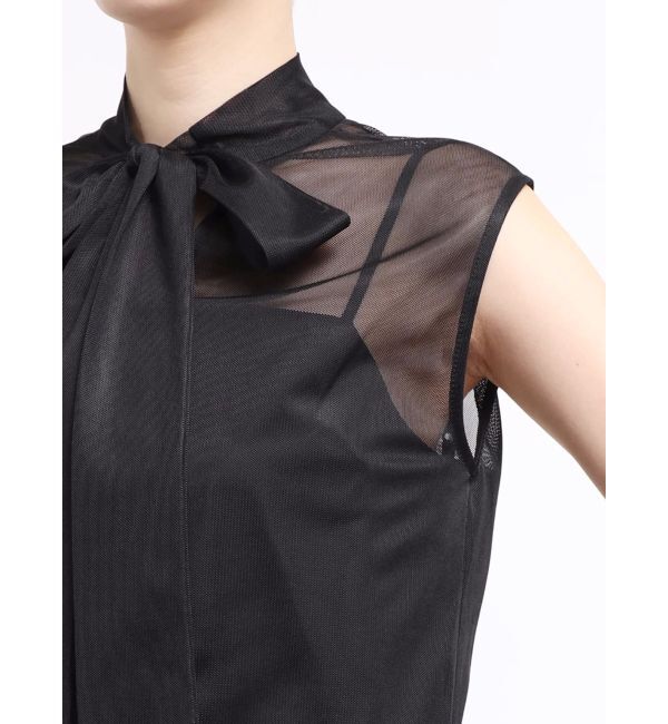 LAGUNAMOON「2WAYメッシュボウタイブラウス」|シャツ・ブラウス|