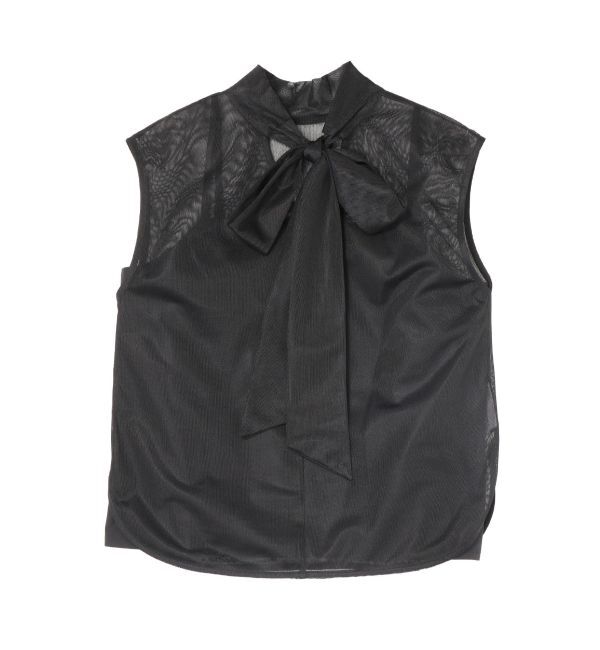 LAGUNAMOON「2WAYメッシュボウタイブラウス」|シャツ・ブラウス|ブラック