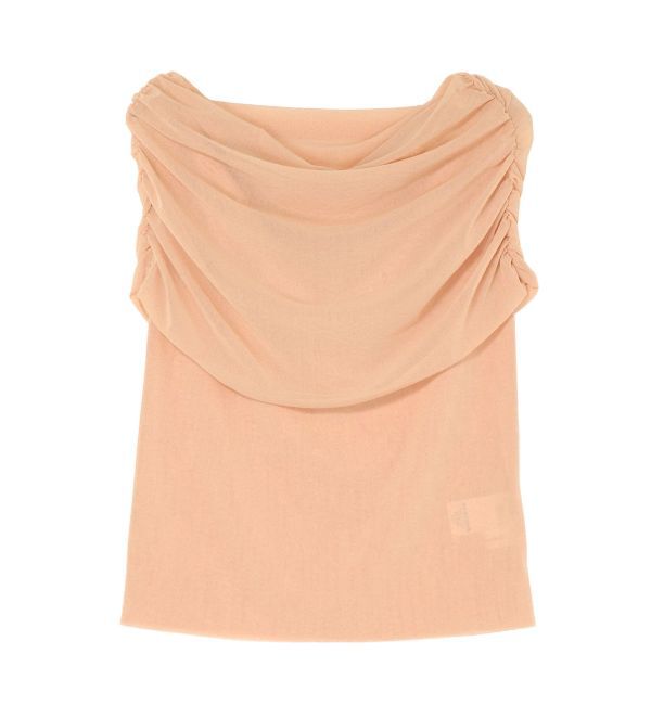 LAGUNAMOON「ノースリーブオフショルチュールトップス」|Tシャツ・カットソー|サーモンピンク