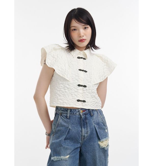 jouetie「フレアスリーブチャイナブラウス」|シャツ・ブラウス|