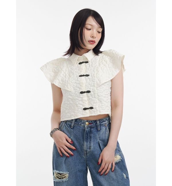 jouetie「フレアスリーブチャイナブラウス」|シャツ・ブラウス|