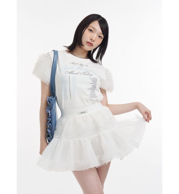 jouetie「フリルチュールドッキングTシャツ」|Tシャツ・カットソー|