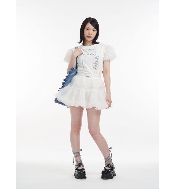 jouetie「フリルチュールドッキングTシャツ」|Tシャツ・カットソー|