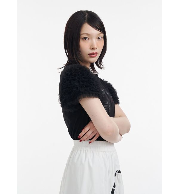 jouetie「フリルチュールドッキングTシャツ」|Tシャツ・カットソー|
