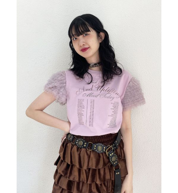 jouetie「フリルチュールドッキングTシャツ」|Tシャツ・カットソー|ピンク