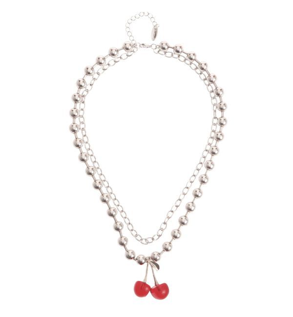 jouetie「チェリーレイヤードネックレス」|ネックレス|レッド