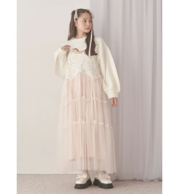 merry jenny「petit flowerチュールキャミワンピース」|ワンピース|