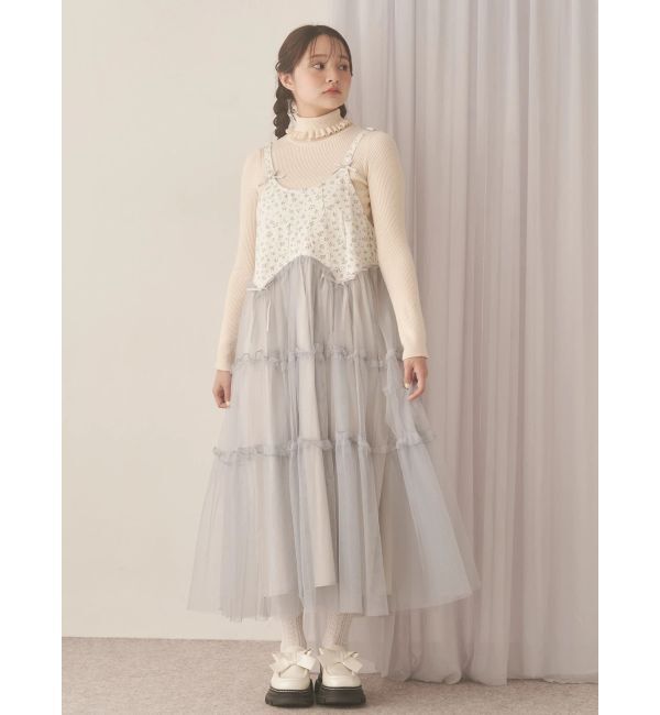 merry jenny「petit flowerチュールキャミワンピース」|ワンピース|