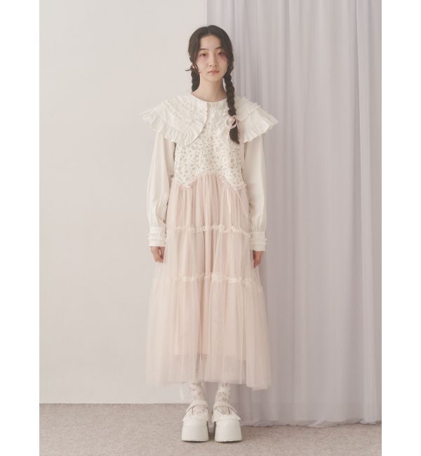 merry jenny「petit flowerチュールキャミワンピース」|ワンピース|