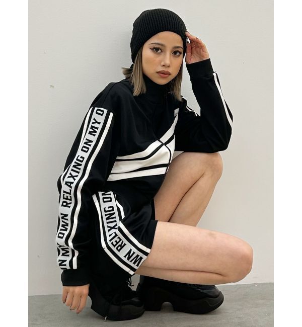 GYDA「RELAXING ON MY OWNロゴラインジャケット【SETUP着用可】」|ブルゾン・スタジャン|