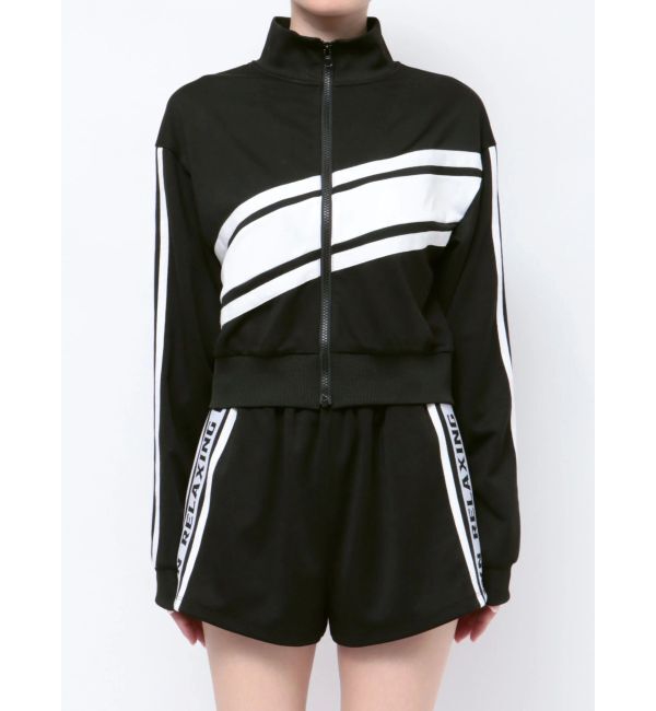 GYDA「RELAXING ON MY OWNロゴラインジャケット【SETUP着用可】」|ブルゾン・スタジャン|