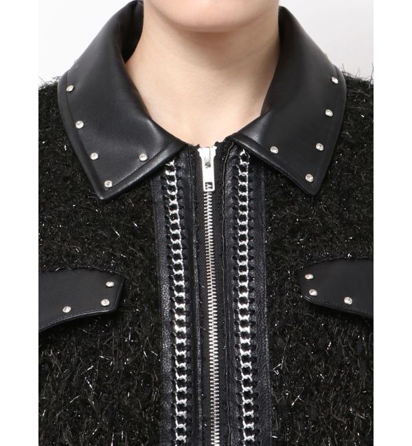 GYDA「ラメツイードチェーンジャケット」|ブルゾン・スタジャン|