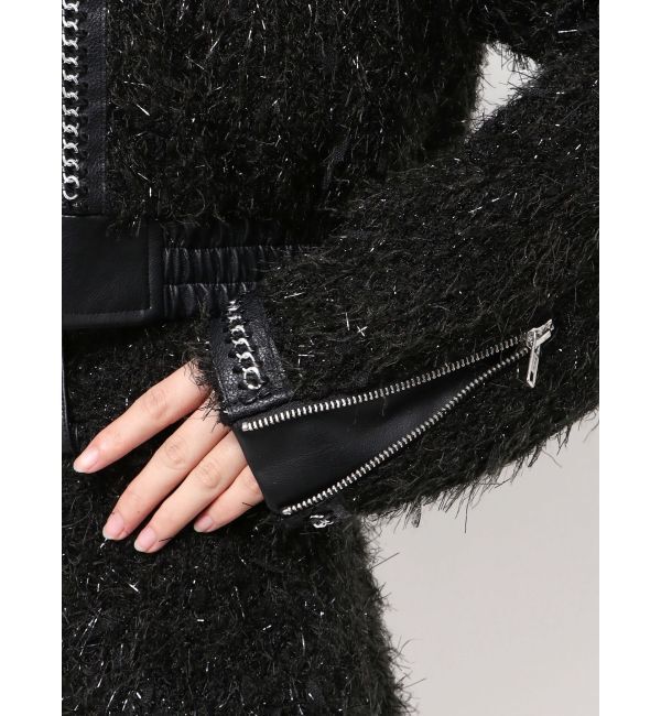 GYDA「ラメツイードチェーンジャケット」|ブルゾン・スタジャン|