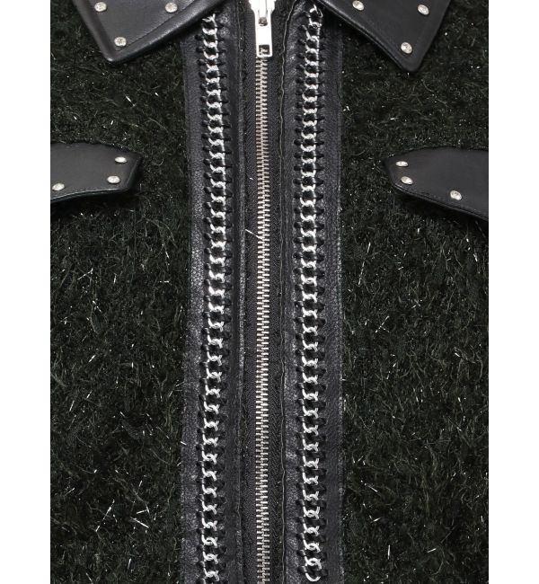 GYDA「ラメツイードチェーンジャケット」|ブルゾン・スタジャン|