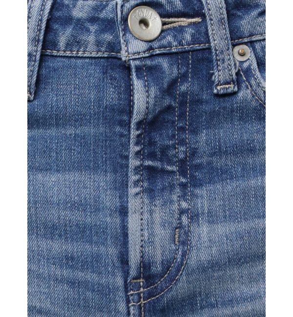 GYDA「ミドルウエストSIDE CUT INNER DAMAGEスキニーデニムパンツ」|デニム|