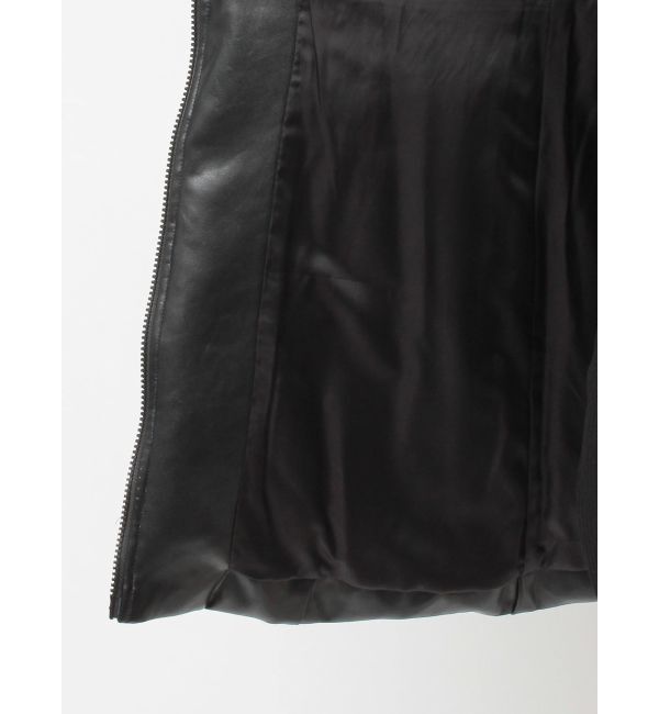 GYDA「GDベルト付きフェイクレザーロングダウンコート」|ダウン|