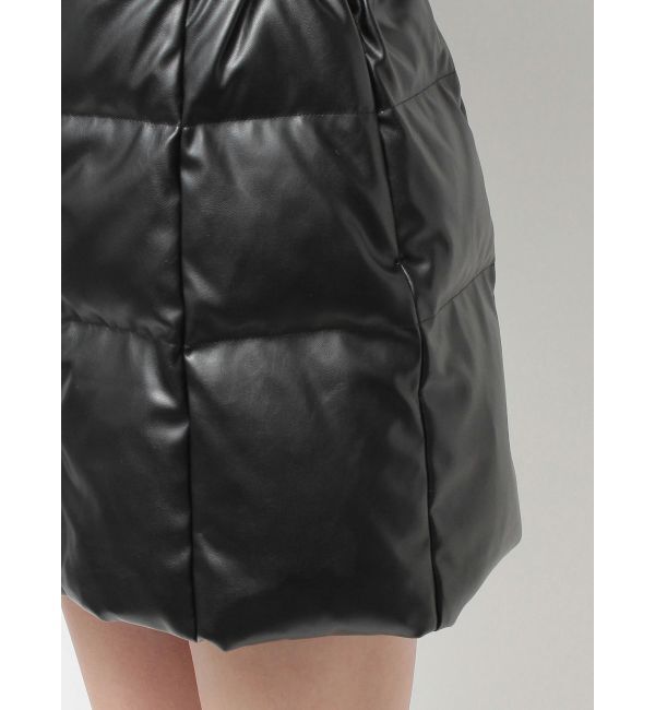 GYDA「GDベルト付きフェイクレザーロングダウンコート」|ダウン|