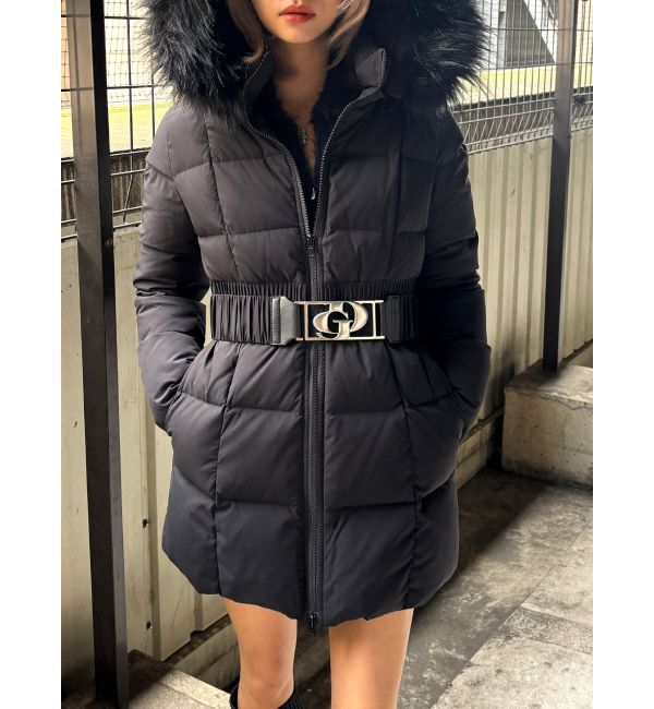 GYDA「【TINY】GDベルト付きロングダウンコート」|ダウン|