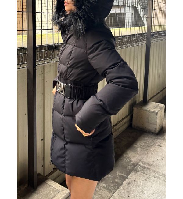 GYDA「【TINY】GDベルト付きロングダウンコート」|ダウン|