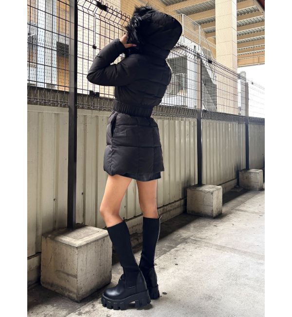 GYDA「【TINY】GDベルト付きロングダウンコート」|ダウン|