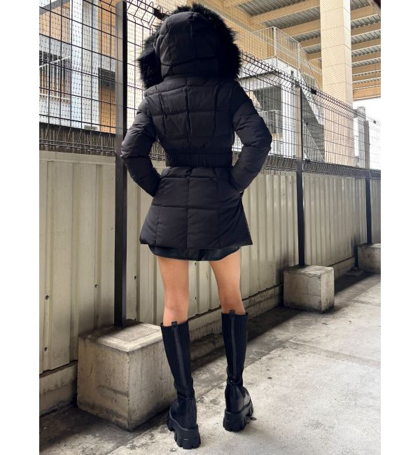 GYDA「【TINY】GDベルト付きロングダウンコート」|ダウン|