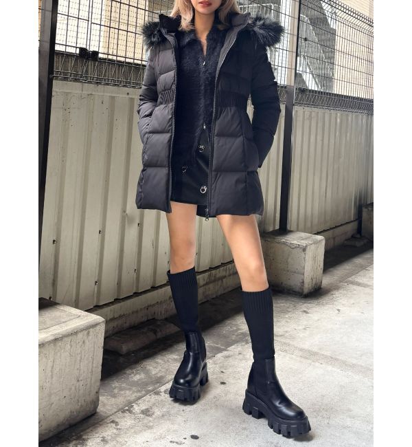 GYDA「【TINY】GDベルト付きロングダウンコート」|ダウン|