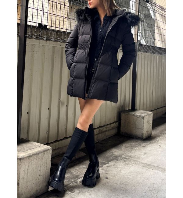 GYDA「【TINY】GDベルト付きロングダウンコート」|ダウン|