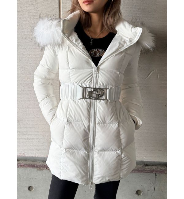 GYDA「【TINY】GDベルト付きロングダウンコート」|ダウン|