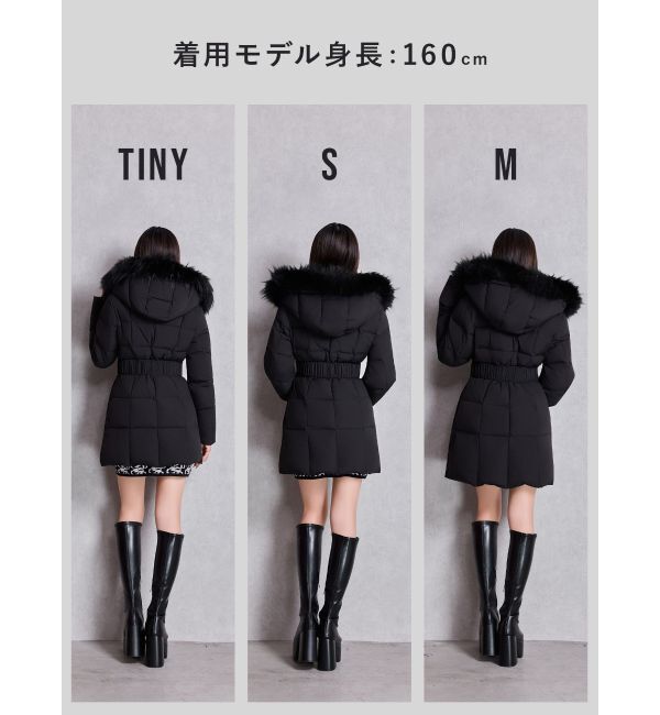 GYDA「【TINY】GDベルト付きロングダウンコート」|ダウン|