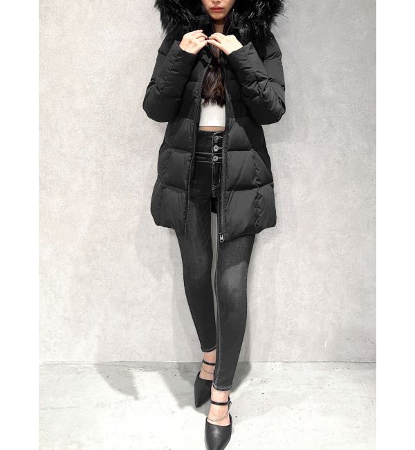 GYDA「【TINY】GDベルト付きロングダウンコート」|ダウン|