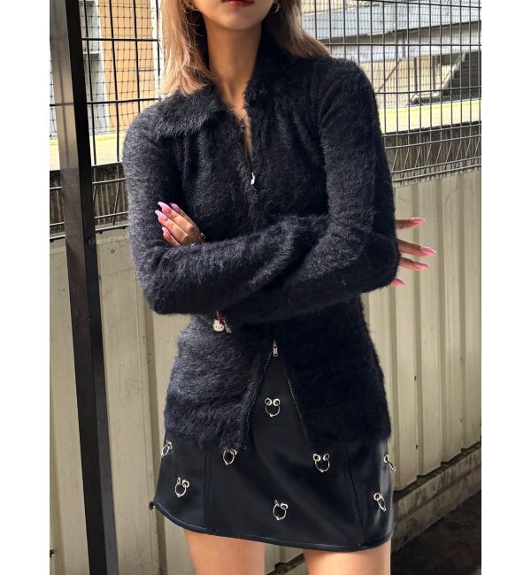 GYDA「【TINY】pierce designフェイクレザースカートライクショートパンツ」|スカート|