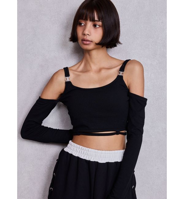 GYDA「SymmetryGYDAウエストバインダートップス」|Tシャツ・カットソー|ブラック